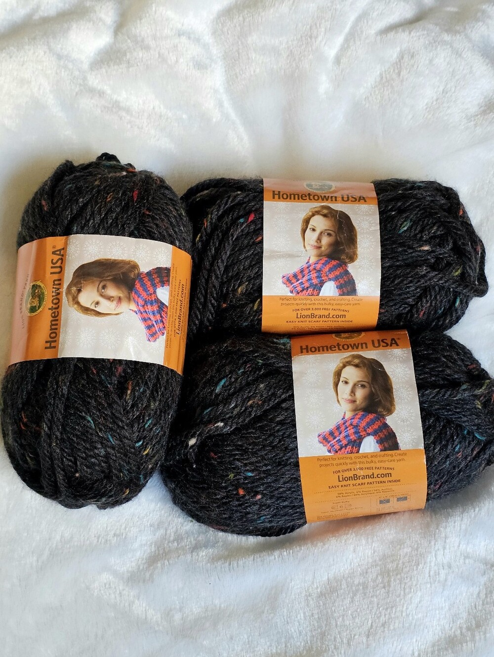 3 New Skeins Lion Brand Hometown USA Super Bulky Yarn 🧶
